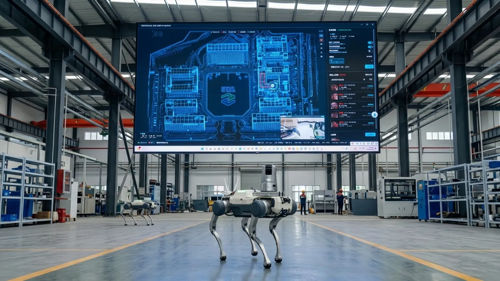 A robot dog on patrol: one platform doing security rounds and safety inspection